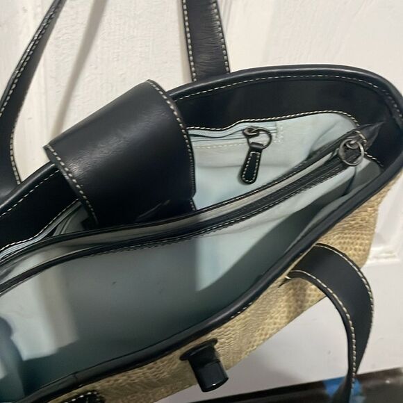 Coach Vintage Woven Turn Lock Straw Rattan Leather Small Shoulder Bag - Picture 5 of 10